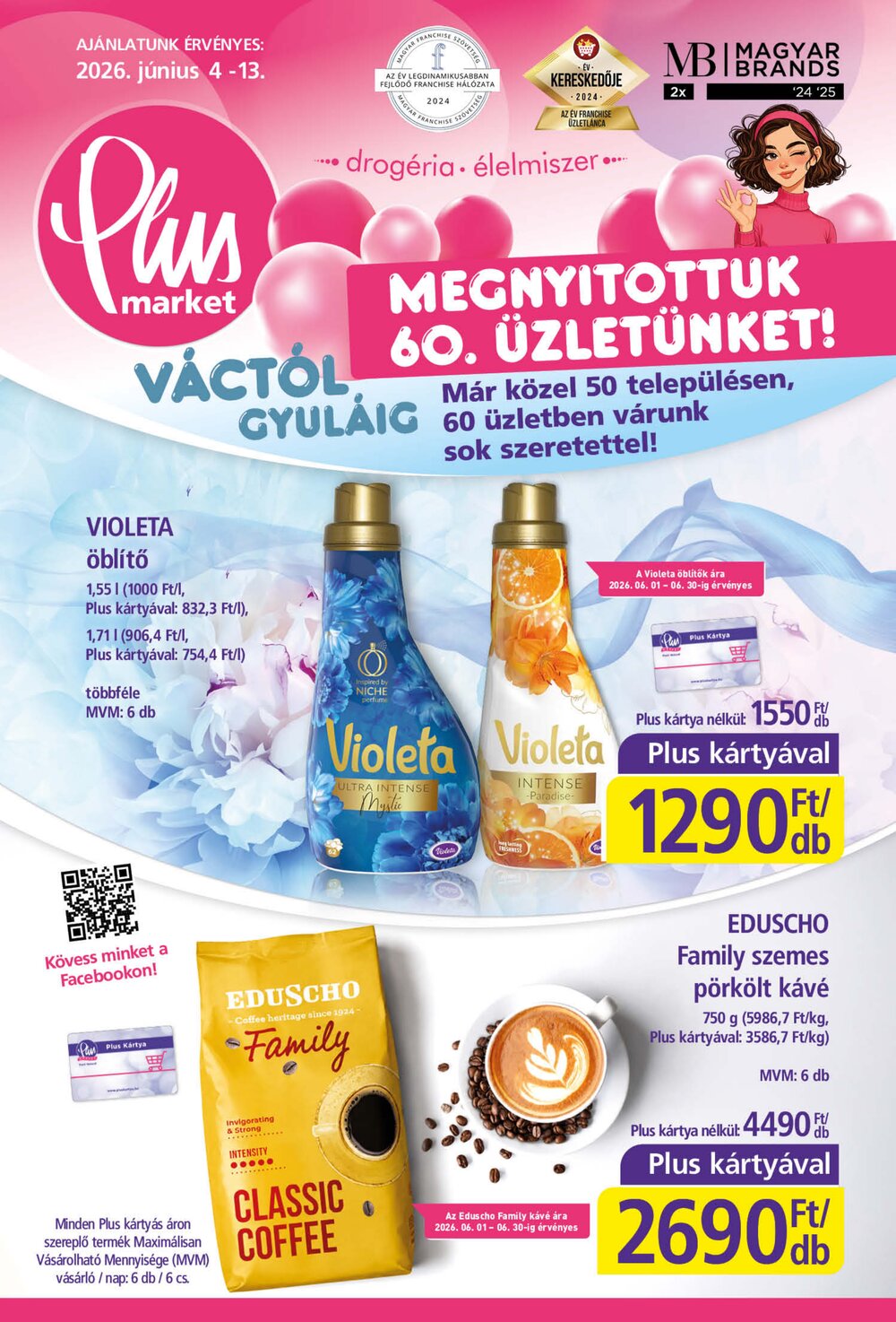 PlusMarket akciós újság 2026.06.04-től - 1. oldal.