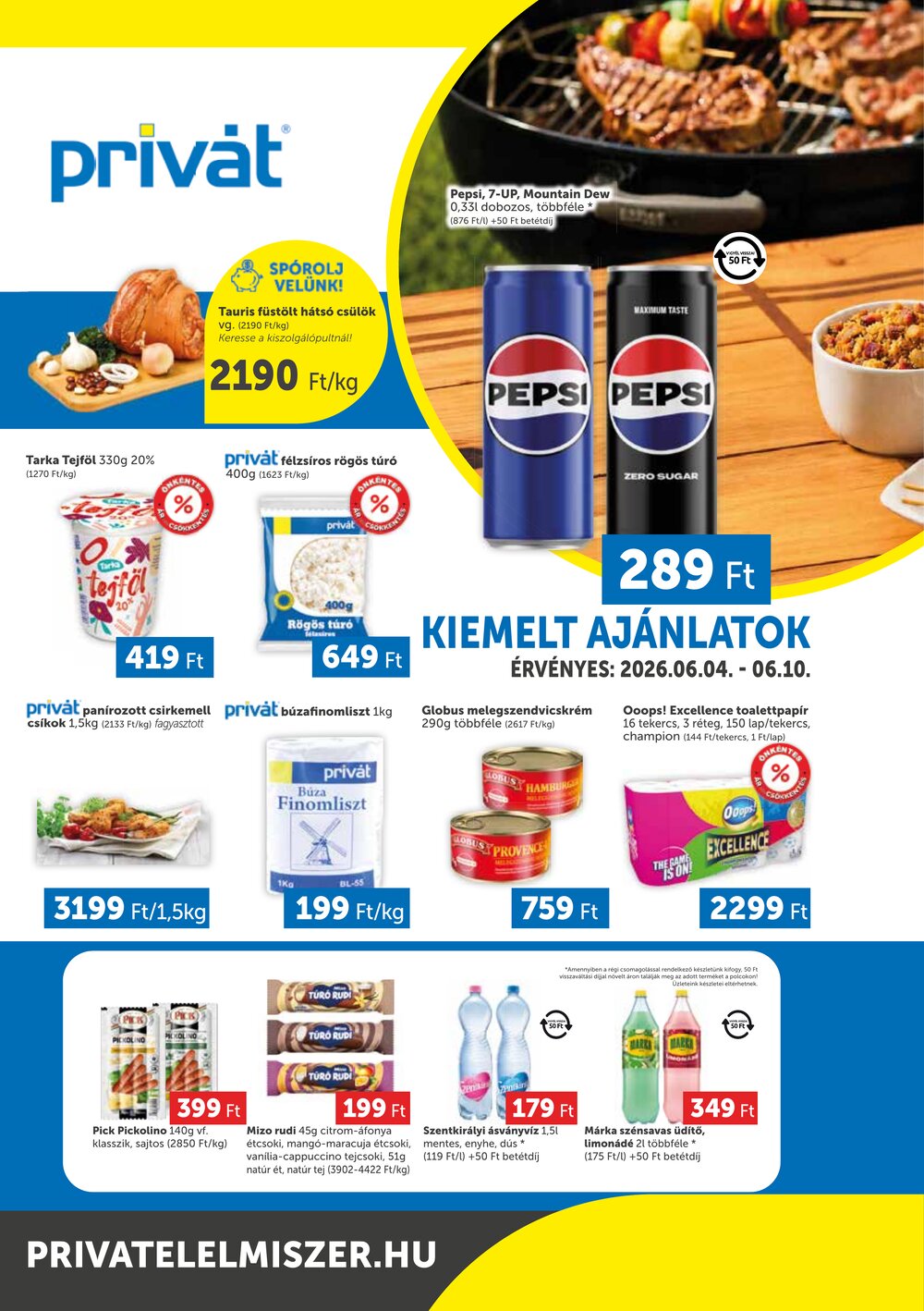Privát akciós újság 2026.06.04-től - 1. oldal.