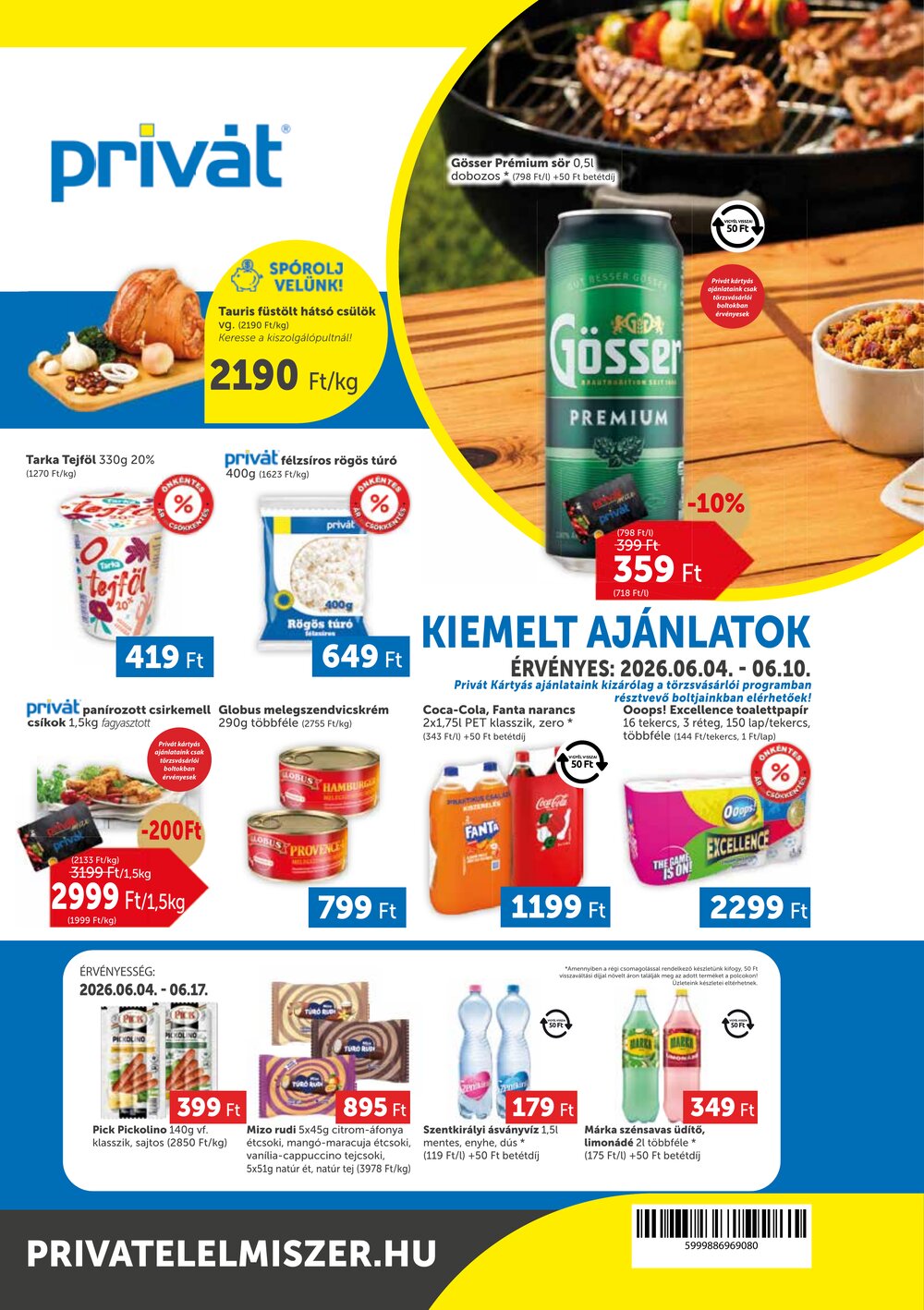 Privát akciós újság 2026.06.04-től - 1. oldal.