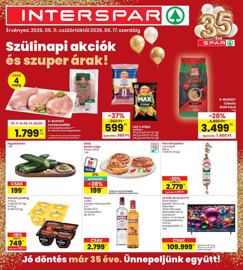 Interspar akciós újság 2026.06.11-től - 1. oldal.