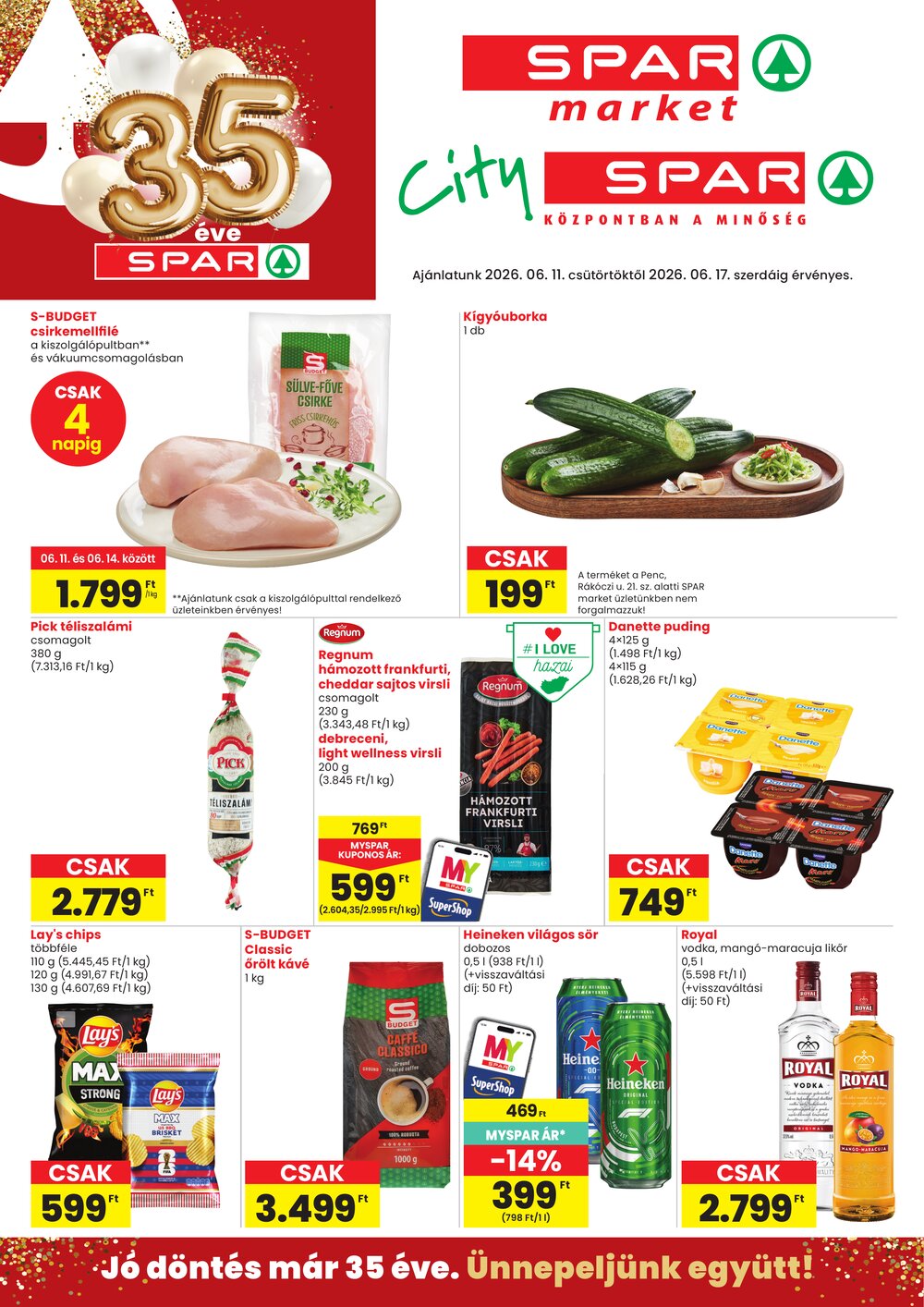 Spar Market akciós újság 2026.06.11-től - 1. oldal.
