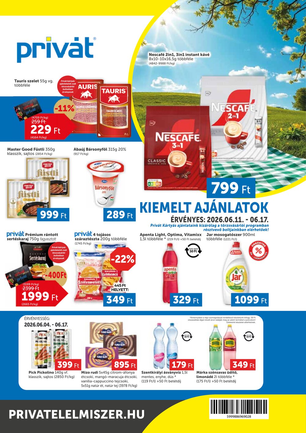 Privát akciós újság 2026.06.11-től - 1. oldal.