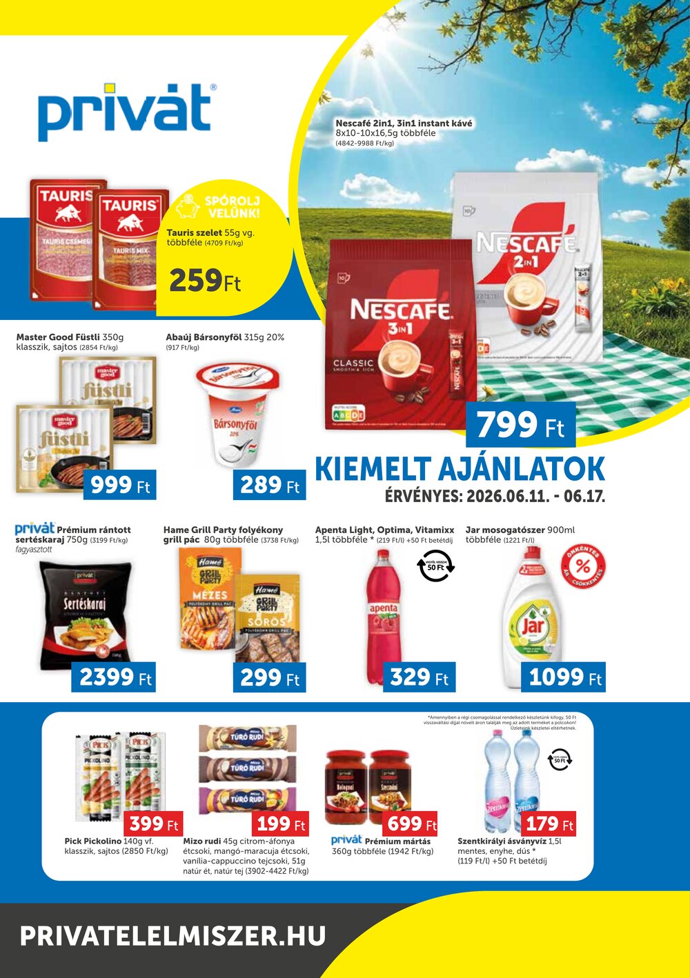 Privát akciós újság 2026.06.11-től - 1. oldal.