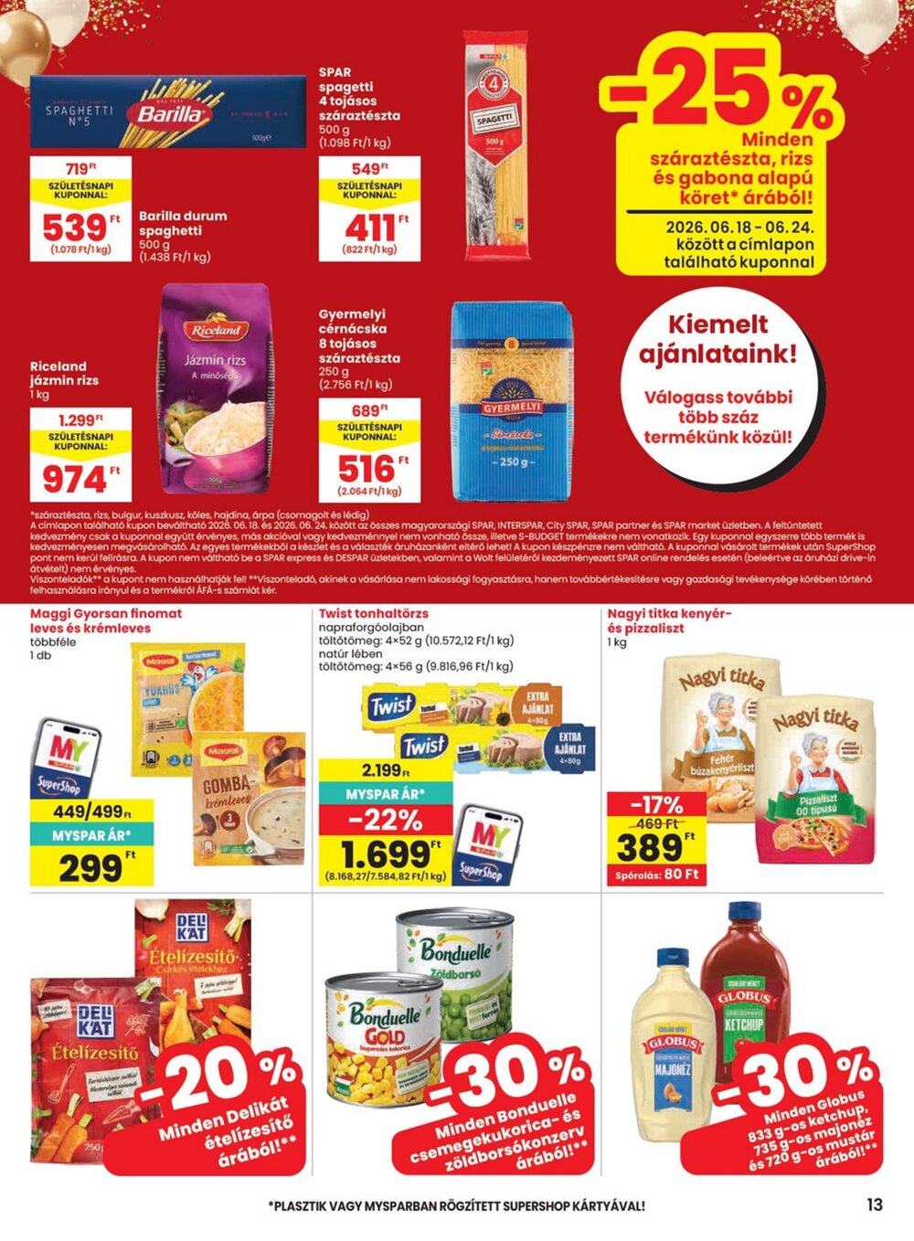 Spar akciós újság 2026.06.18-tól - 13. oldal.