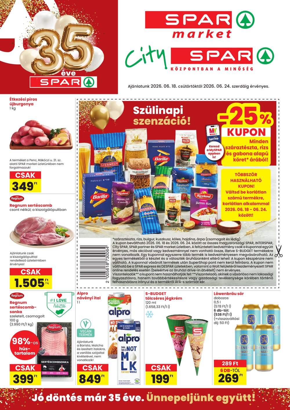Spar Market akciós újság 2026.06.18-tól - 1. oldal.