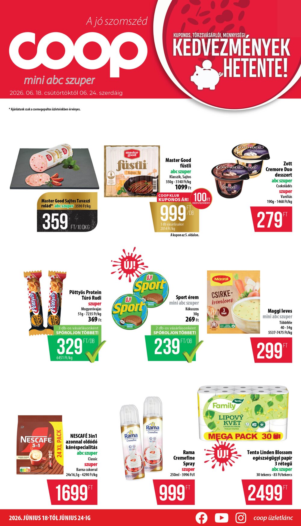 Coop akciós újság 2026.06.18-tól - 1. oldal.