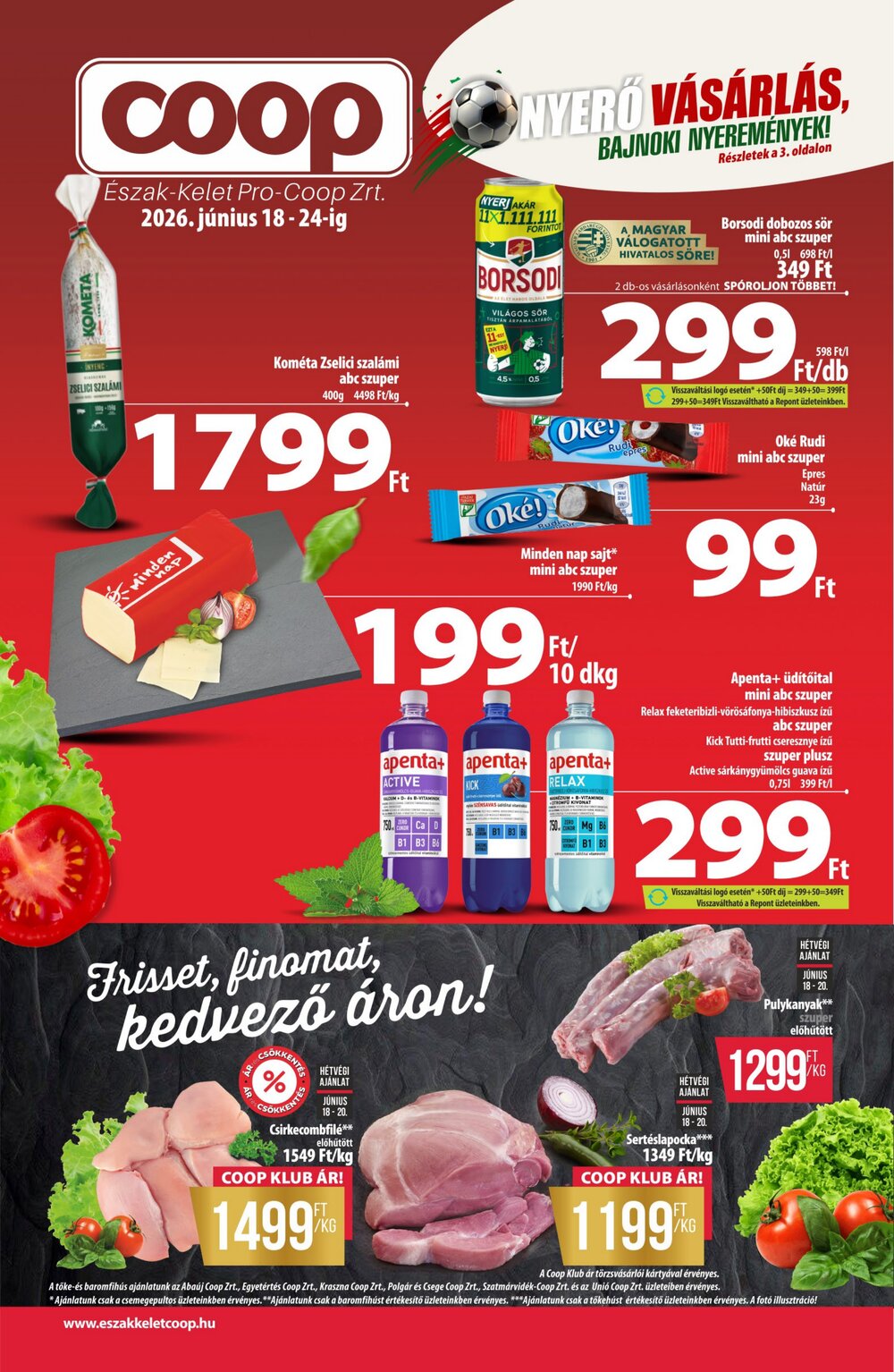 Coop akciós újság 2026.06.18-tól - 1. oldal.