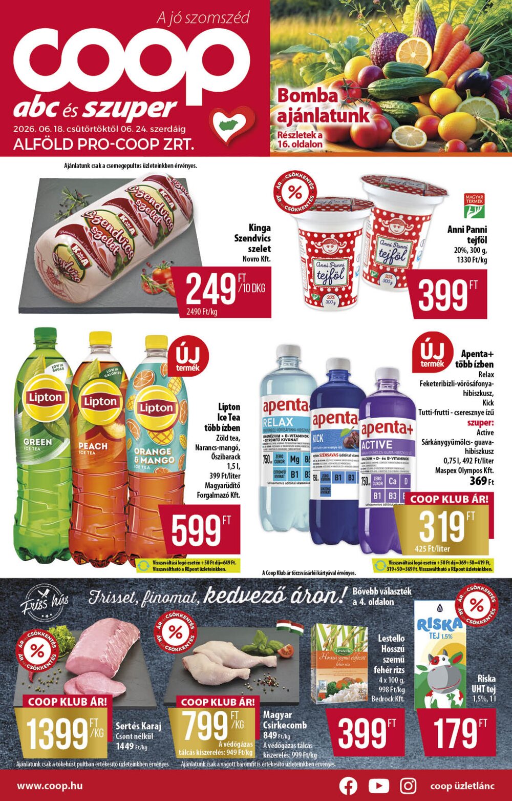 Coop akciós újság 2026.06.18-tól - 1. oldal.
