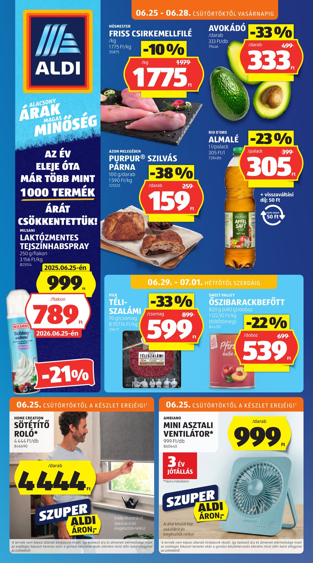Aldi akciós újság 2026.06.25-től - 1. oldal.