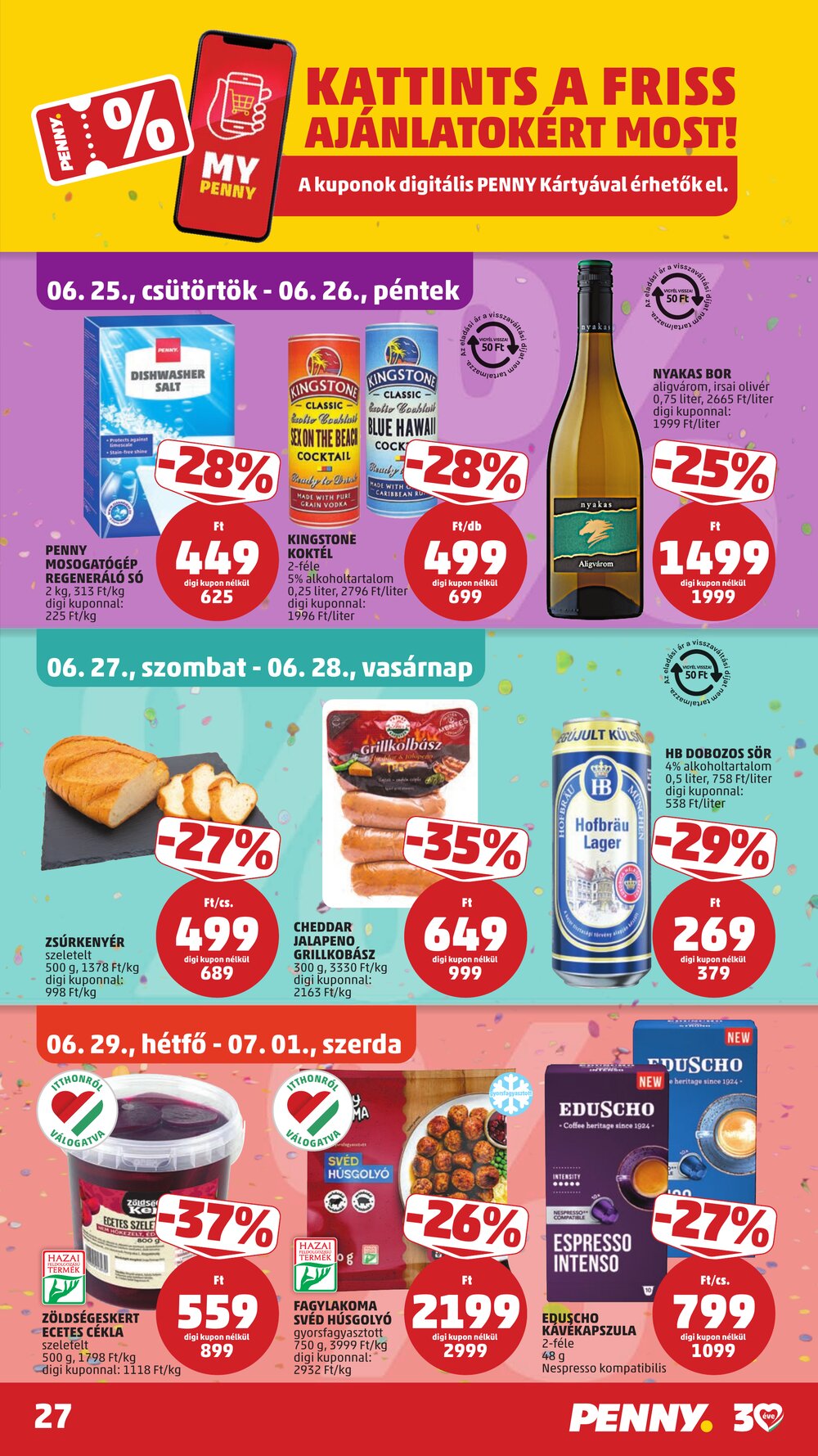 Penny Market akciós újság 2026.06.25-től - 27. oldal.