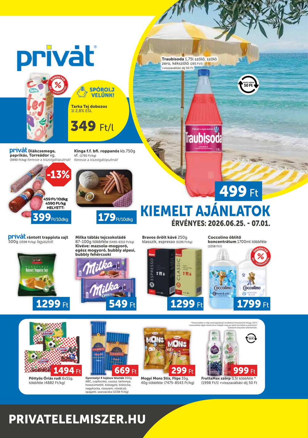 Privát akciós újság 2026.06.25-től - 1. oldal.