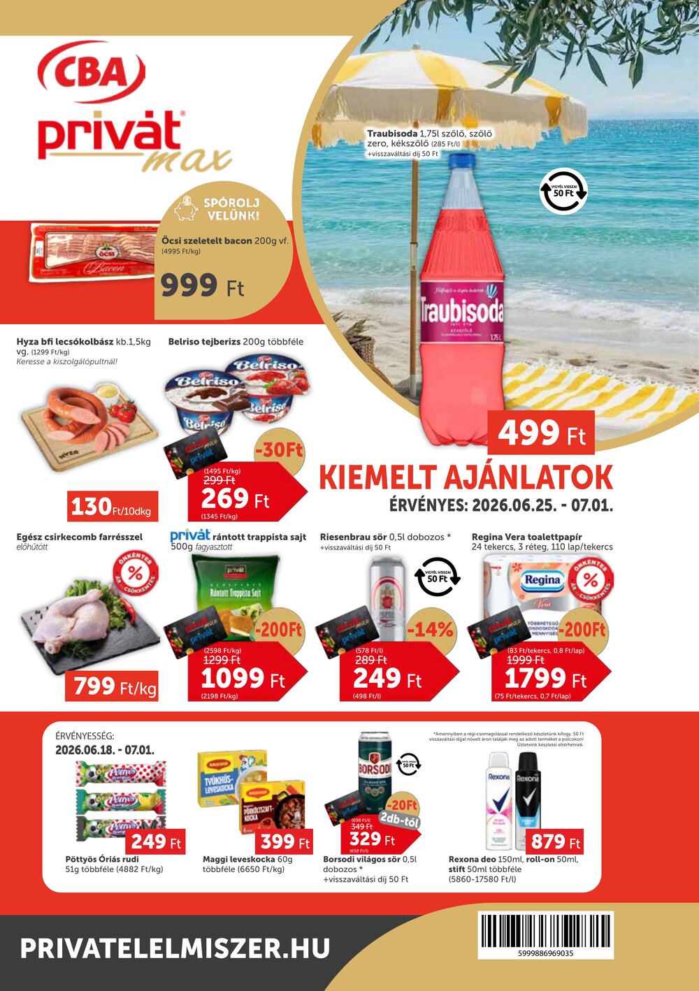 Privát akciós újság 2026.06.25-től - 1. oldal.