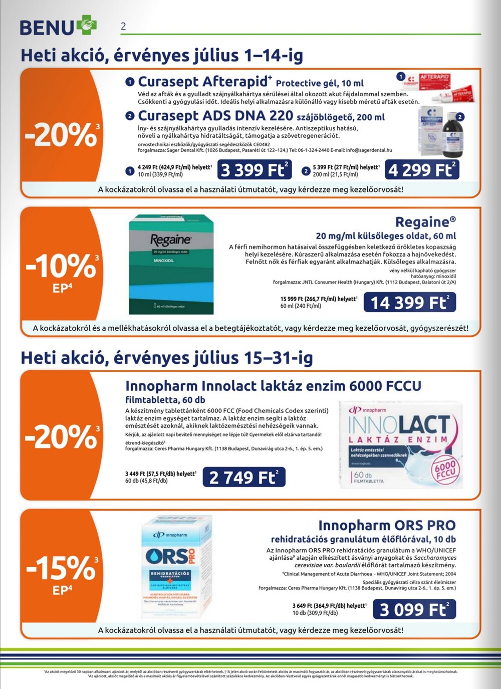 BENU Gyógyszertárak akciós újság 2026.07.01-től - 2. oldal.