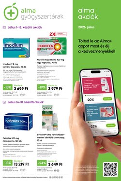 Alma Gyógyszertárak akciós újság 2026.07.01-től