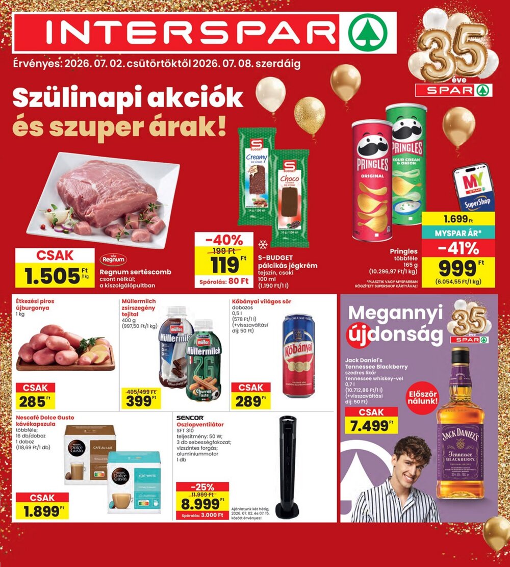 Interspar akciós újság 2026.07.02-től - 1. oldal.