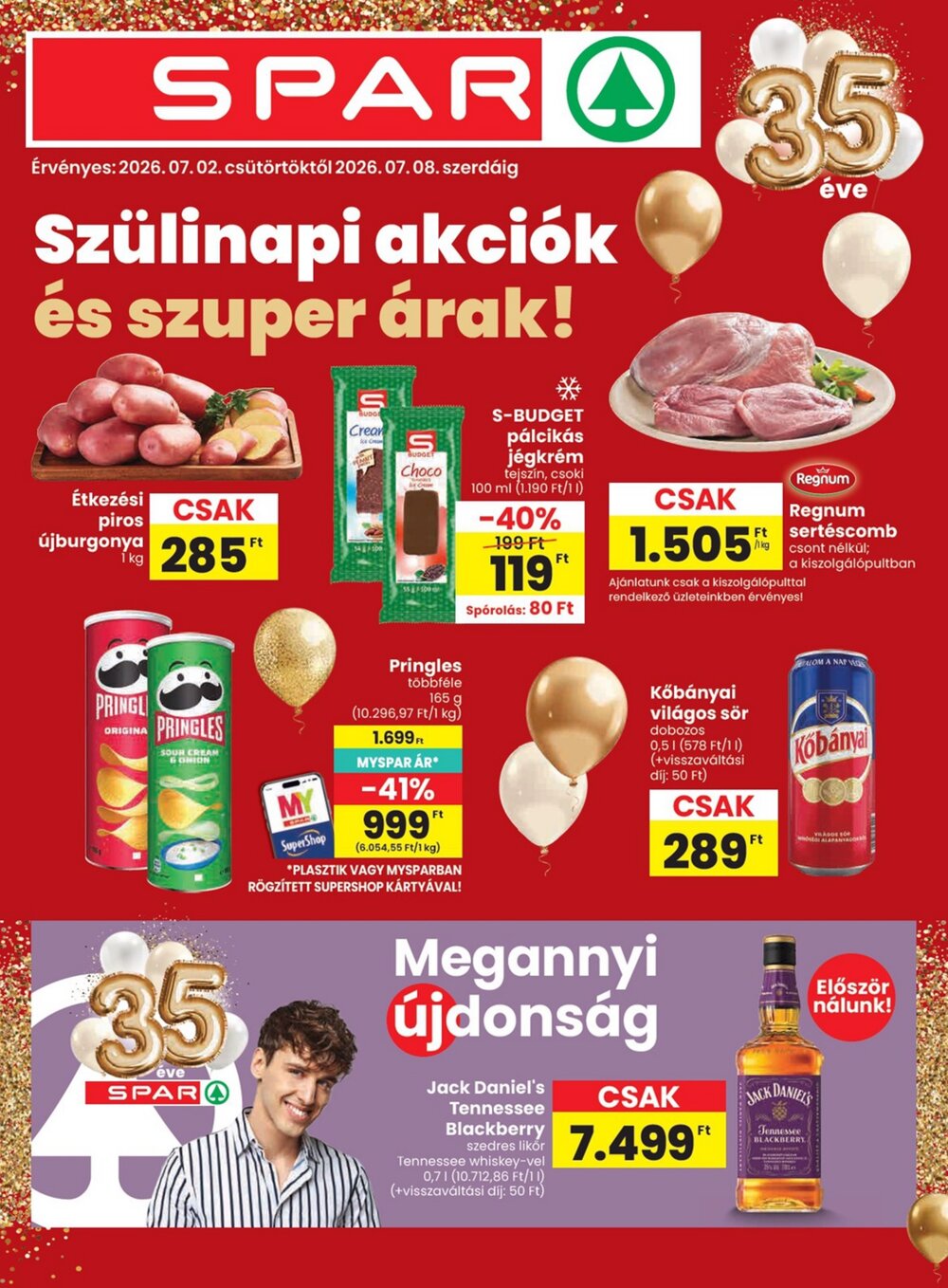 Spar akciós újság 2026.07.02-től - 1. oldal.