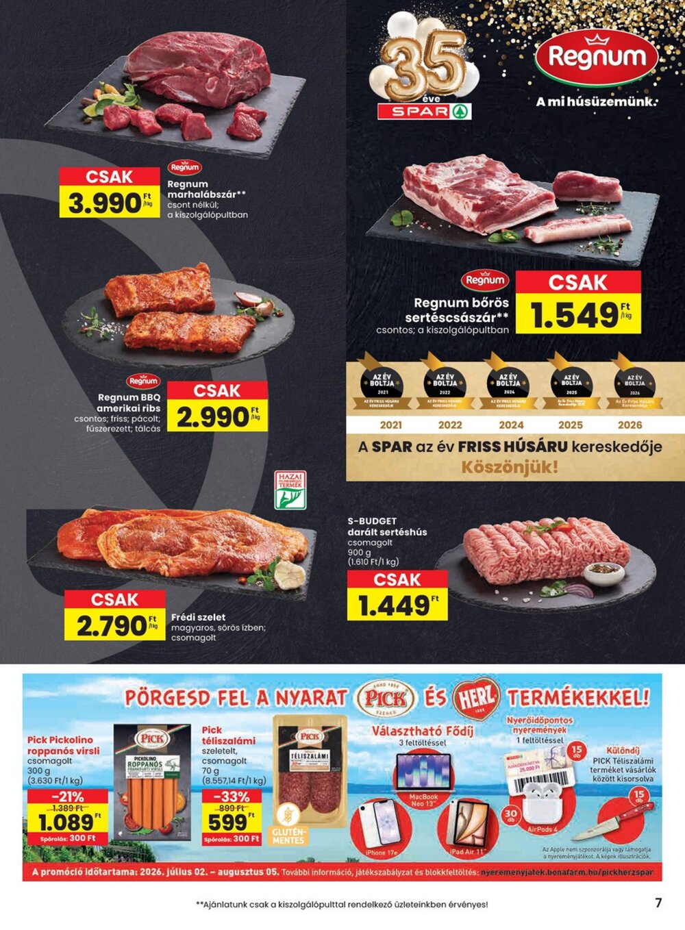 Spar akciós újság 2026.07.02-től - 7. oldal.