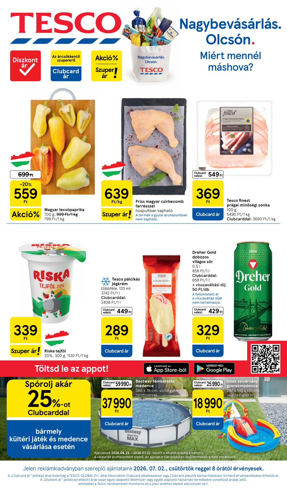 Tesco akciós újság 2026.07.02-től - 1. oldal.