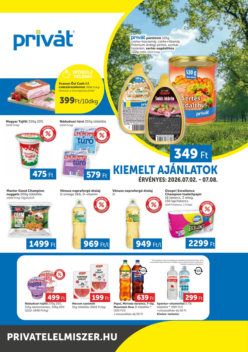 Privát akciós újság 2026.07.02-től - 1. oldal.
