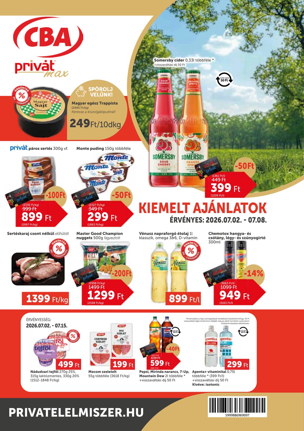 Privát akciós újság 2026.07.02-től - 1. oldal.