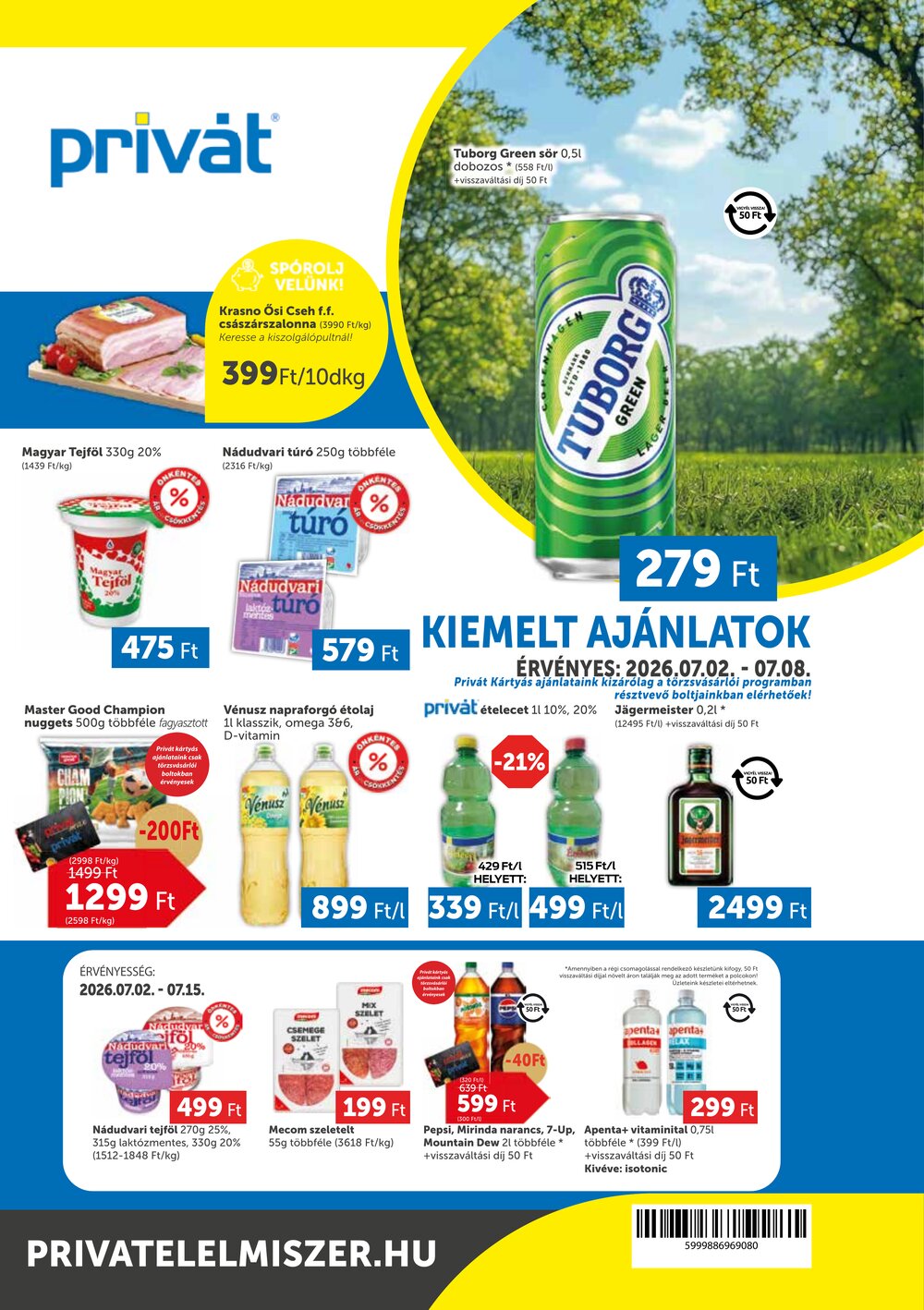 Privát akciós újság 2026.07.02-től - 1. oldal.