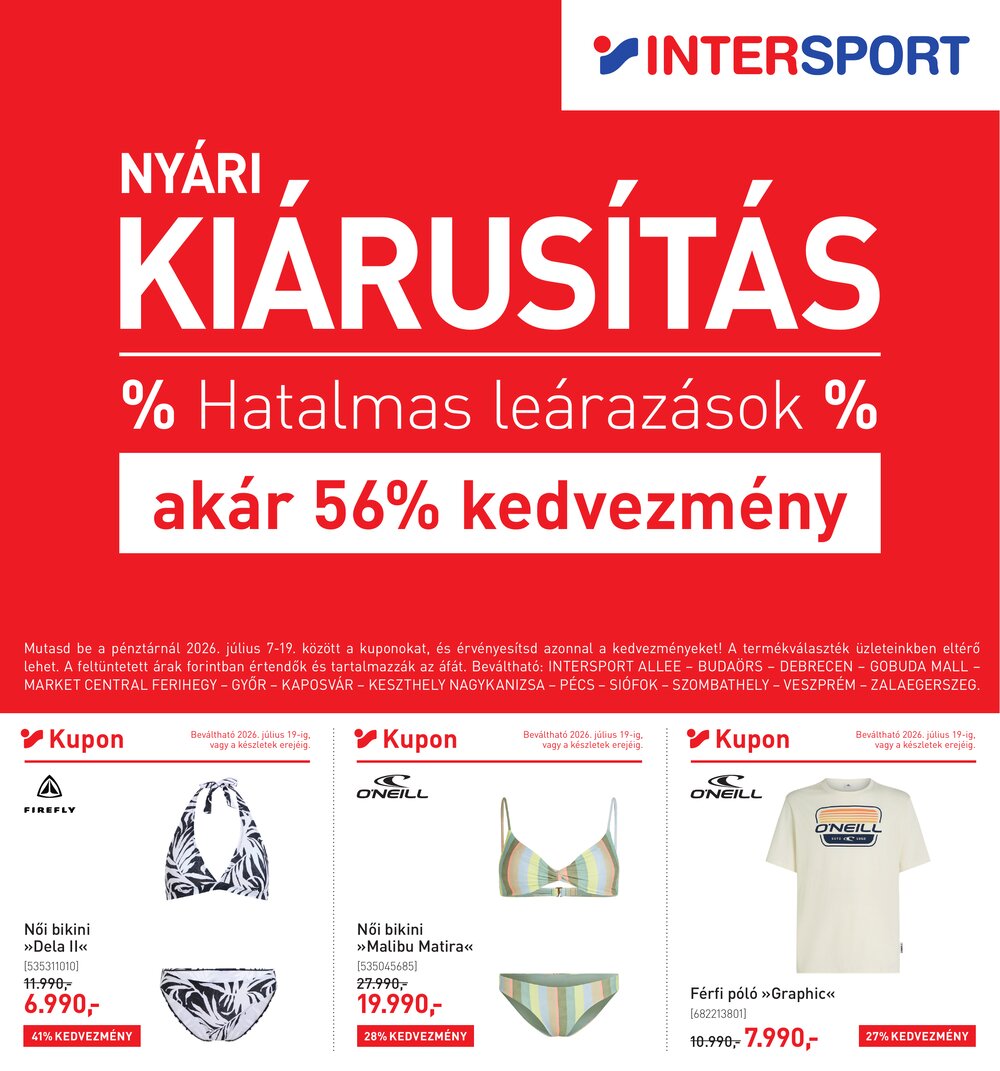 Intersport akciós újság 2026.07.07-től - 1. oldal.