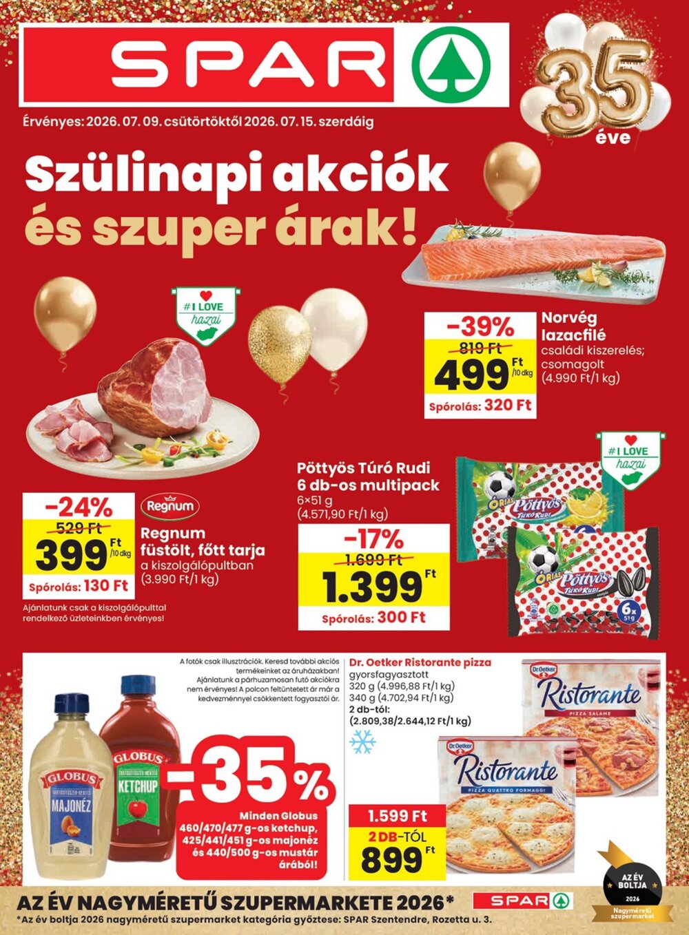 Spar akciós újság 2026.07.09-től - 1. oldal.