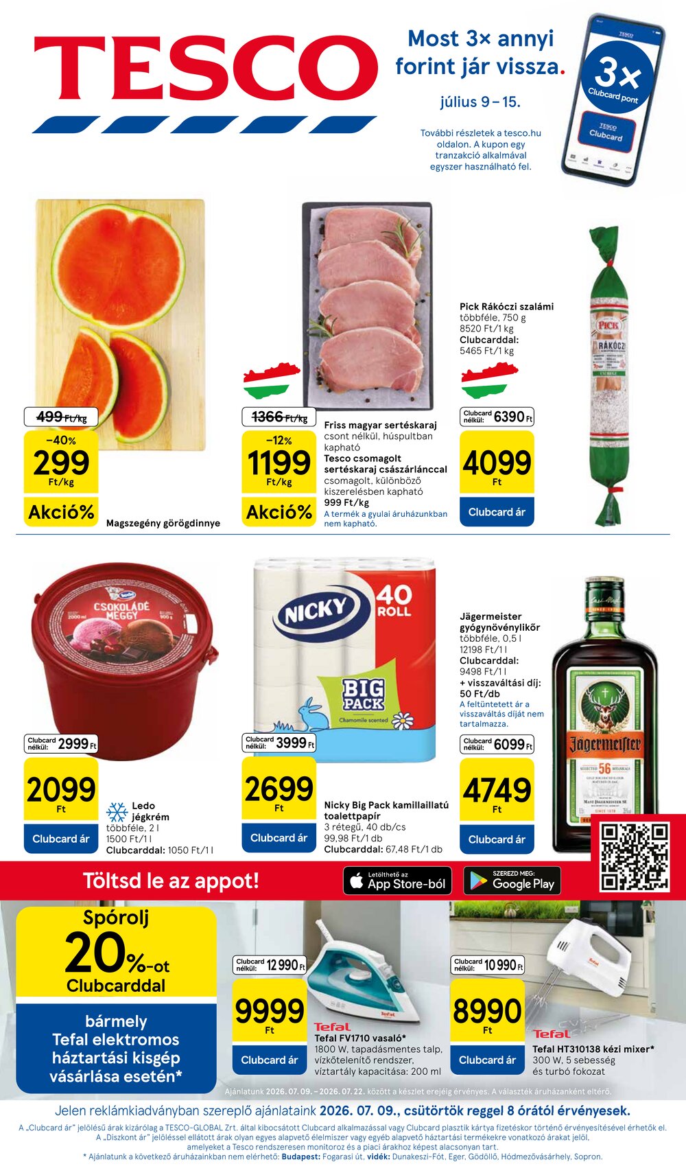 Tesco akciós újság 2026.07.09-től - 1. oldal.
