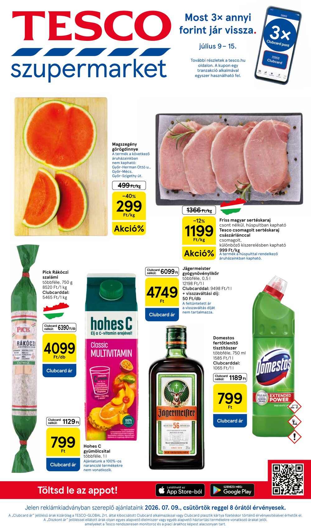 Tesco akciós újság 2026.07.09-től - 1. oldal.