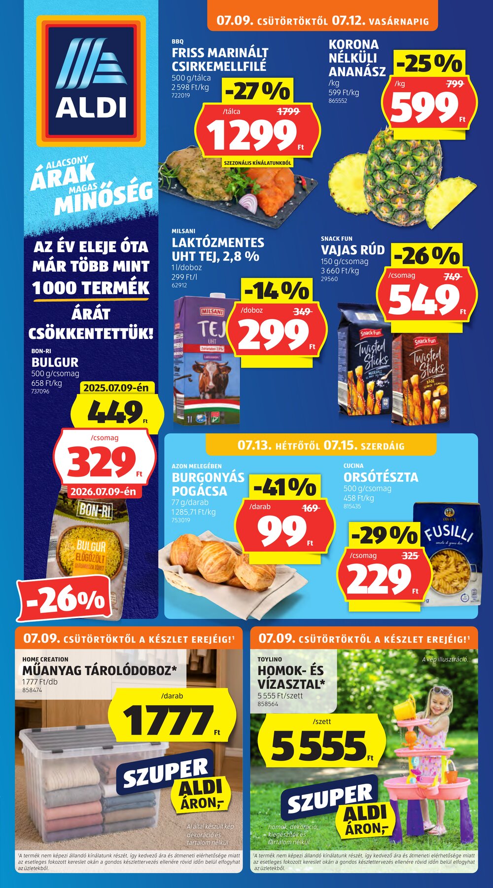 Aldi akciós újság 2026.07.09-től - 1. oldal.