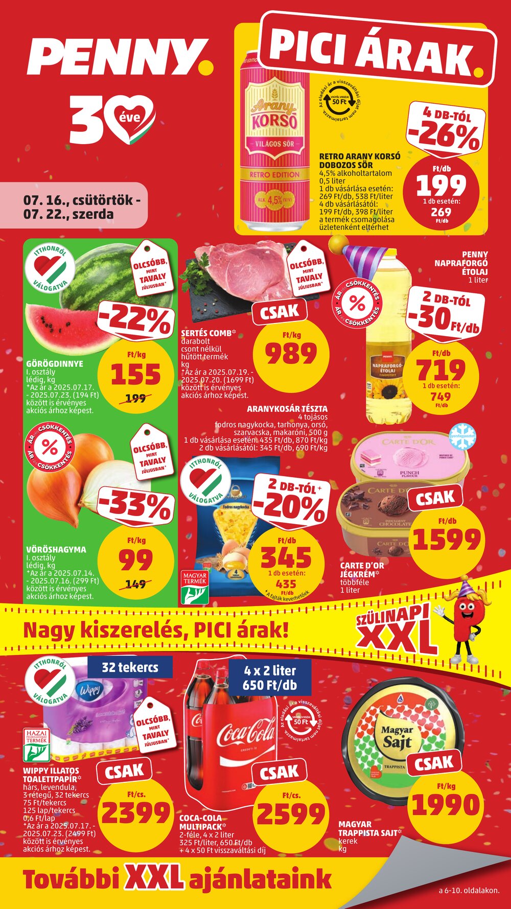 Penny Market akciós újság 2026.07.16-tól - 1. oldal.