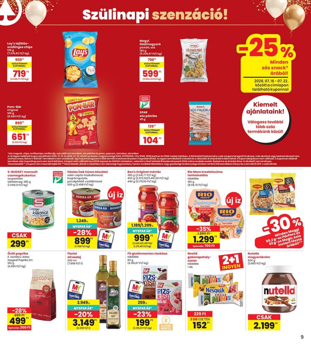 Interspar akciós újság 2026.07.16-tól - 9. oldal.