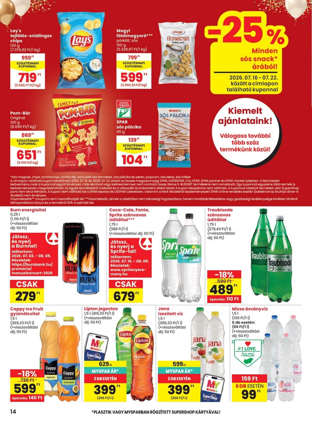 Spar akciós újság 2026.07.16-tól - 14. oldal.
