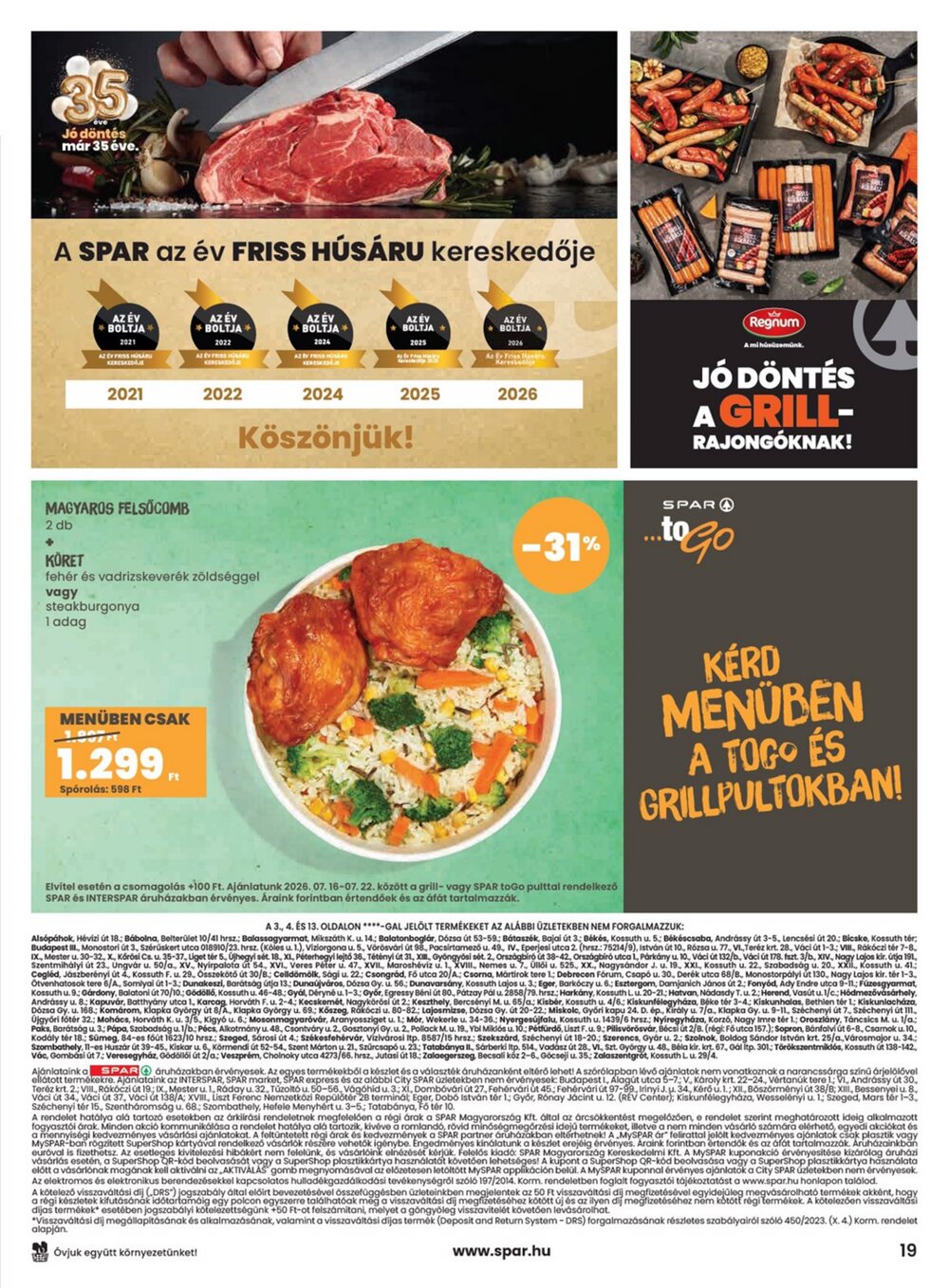 Spar akciós újság 2026.07.16-tól - 19. oldal.