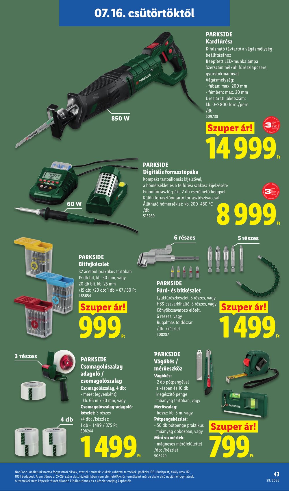 Lidl akciós újság 2026.07.16-tól - 43. oldal.