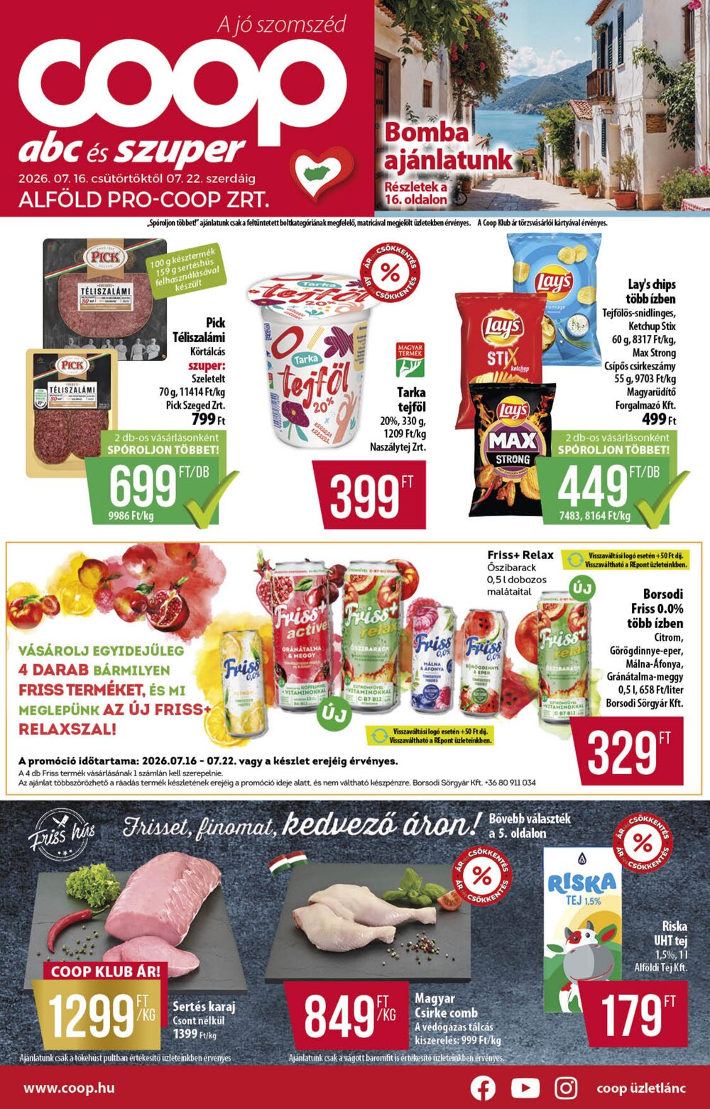 Coop akciós újság 2026.07.16-tól - 1. oldal.