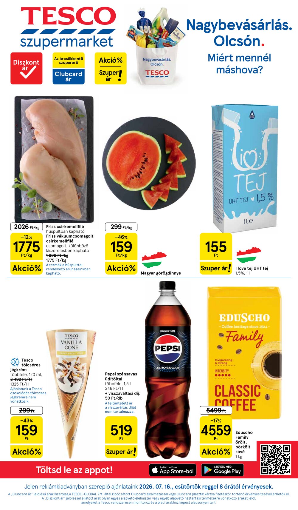 Tesco akciós újság 2026.07.16-tól - 1. oldal.