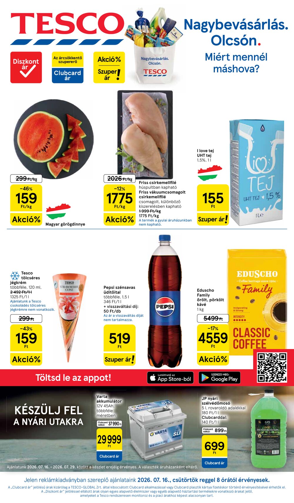Tesco akciós újság 2026.07.16-tól - 1. oldal.