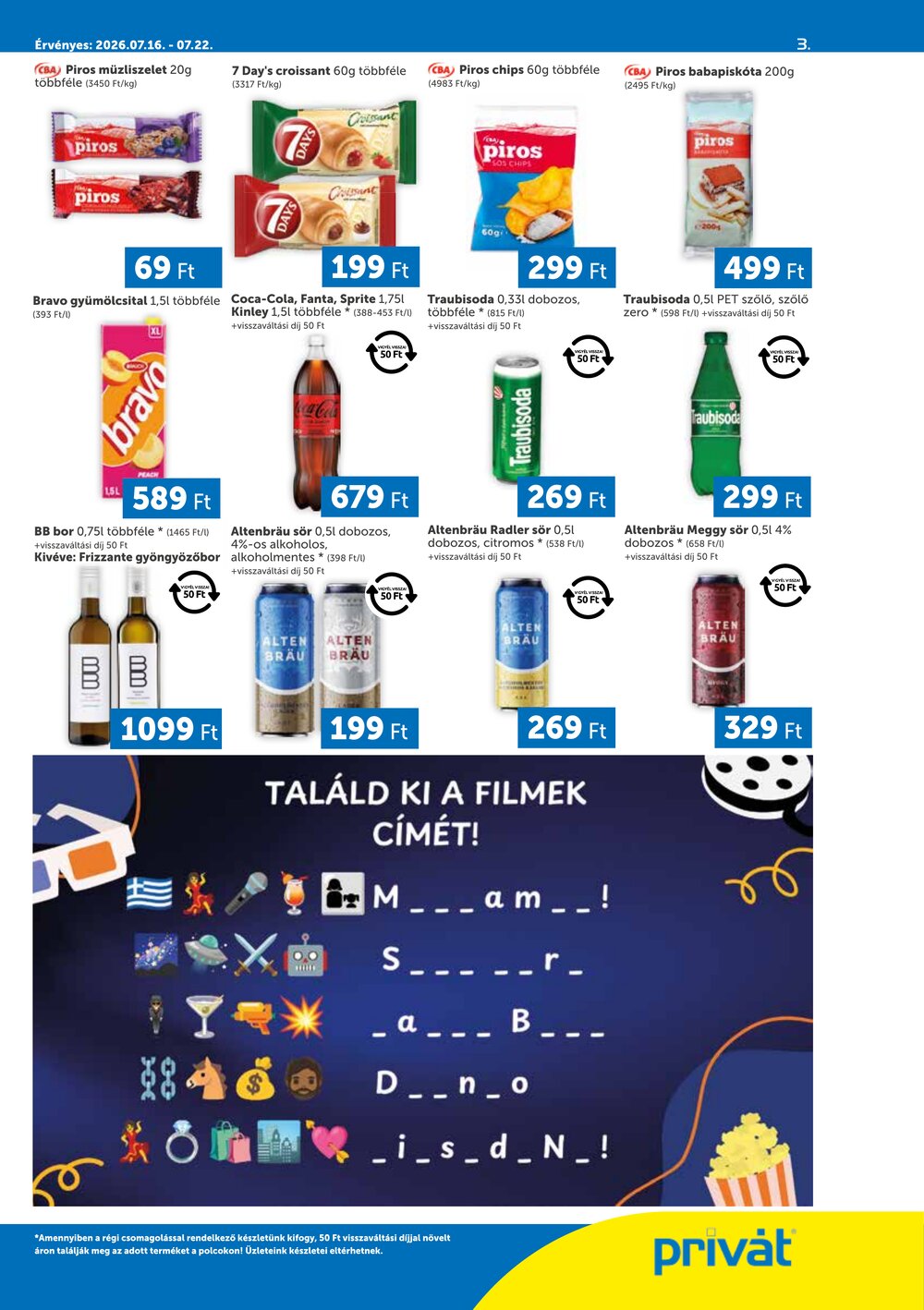 Privát akciós újság 2026.07.16-tól - 3. oldal.