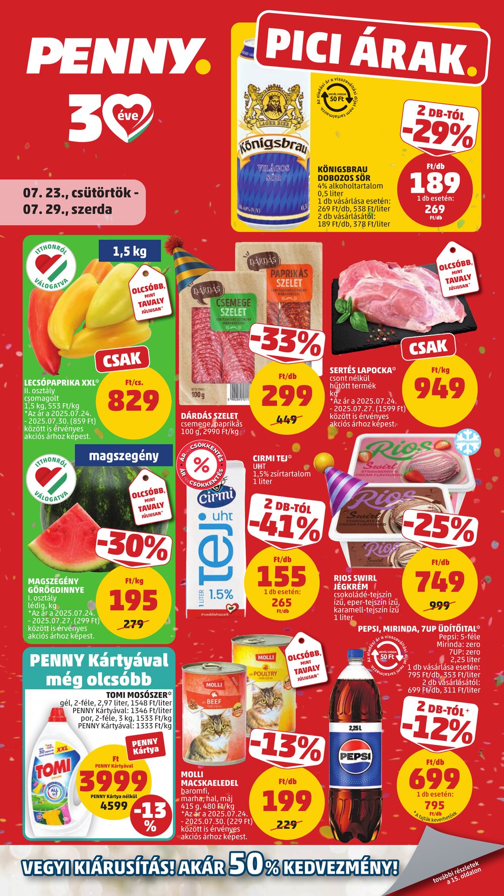 Penny Market akciós újság 2026.07.23-tól - 1. oldal.