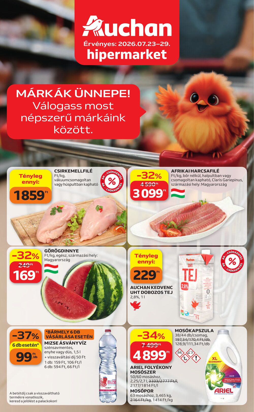 Auchan akciós újság 2026.07.23-tól - 1. oldal.