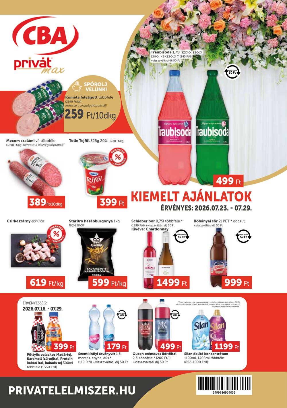 Privát akciós újság 2026.07.23-tól - 1. oldal.