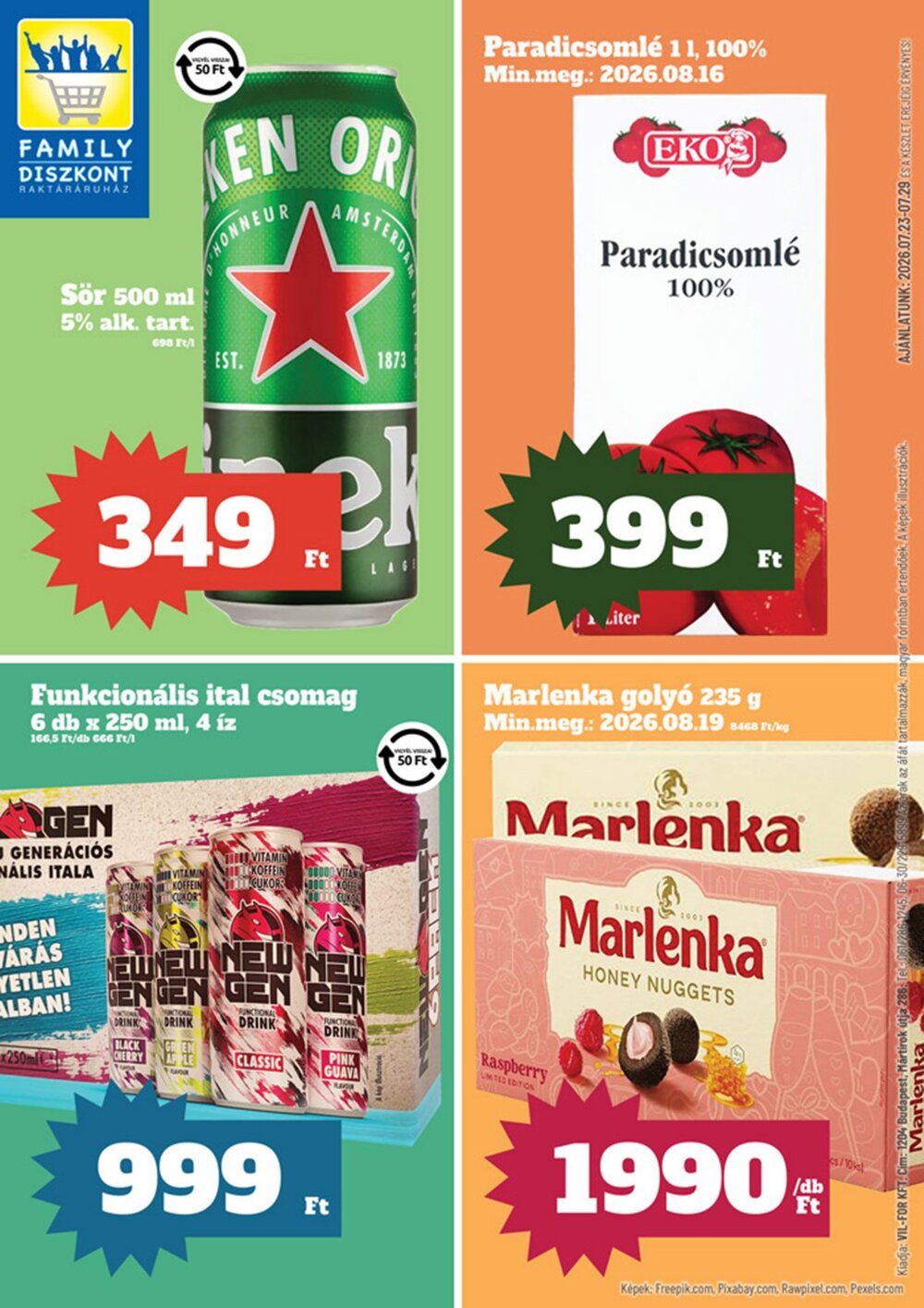 Family Diszkont akciós újság 2026.07.23-tól - 1. oldal.