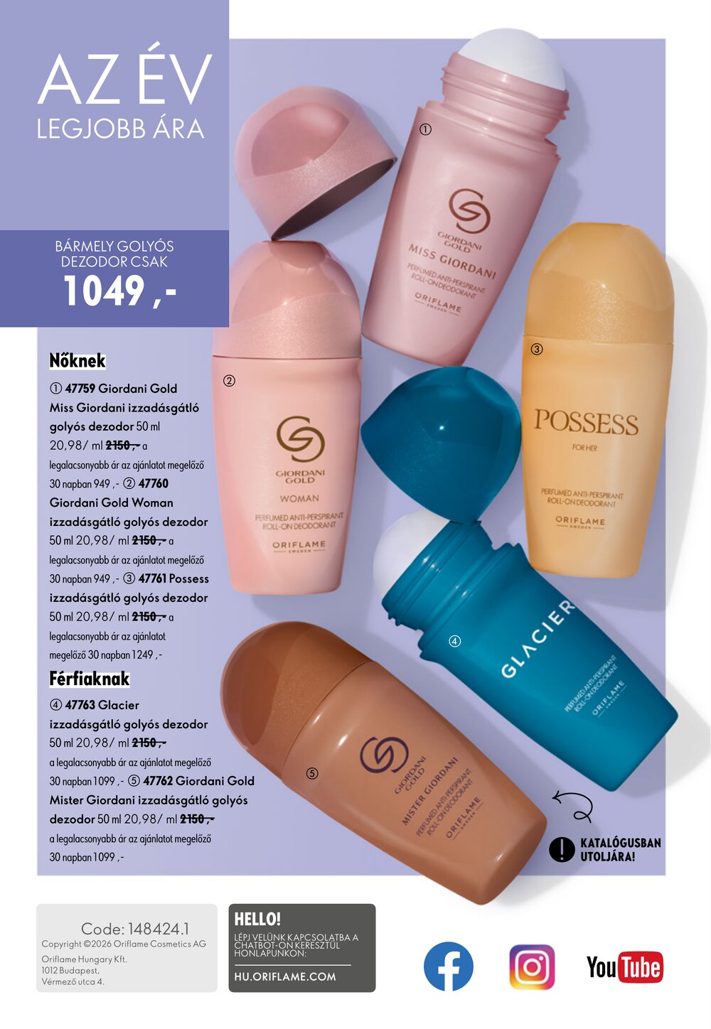 Oriflame akciós újság 2026.07.29-től - 148. oldal.