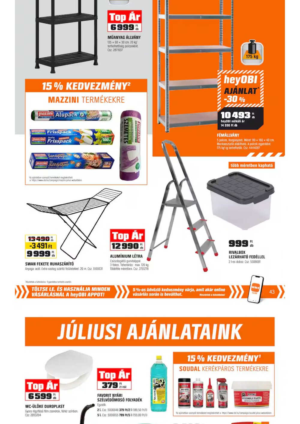 OBI akciós újság 2026.07.29-től - 39. oldal.
