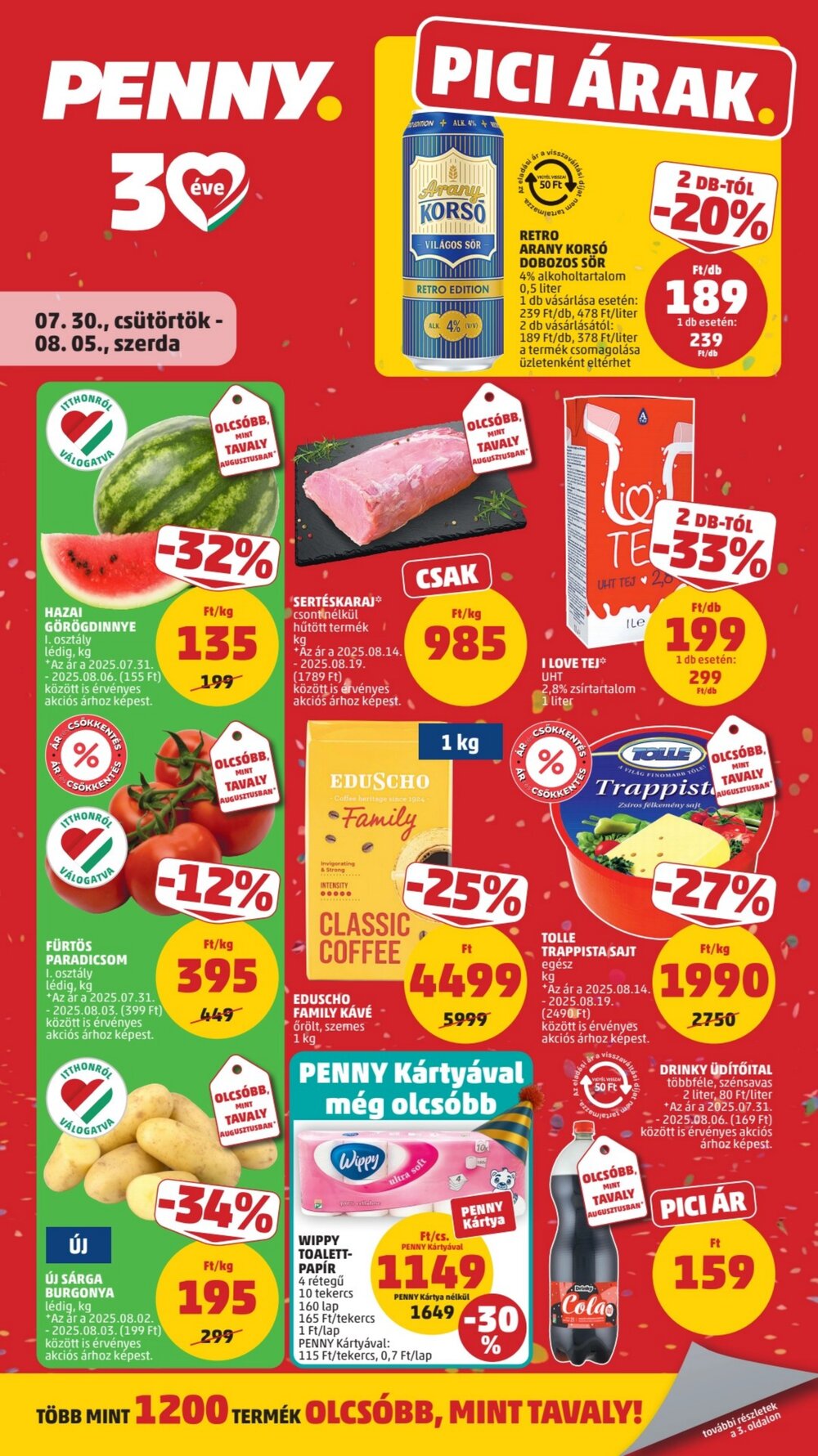 Penny Market akciós újság 2026.07.30-tól - 1. oldal.