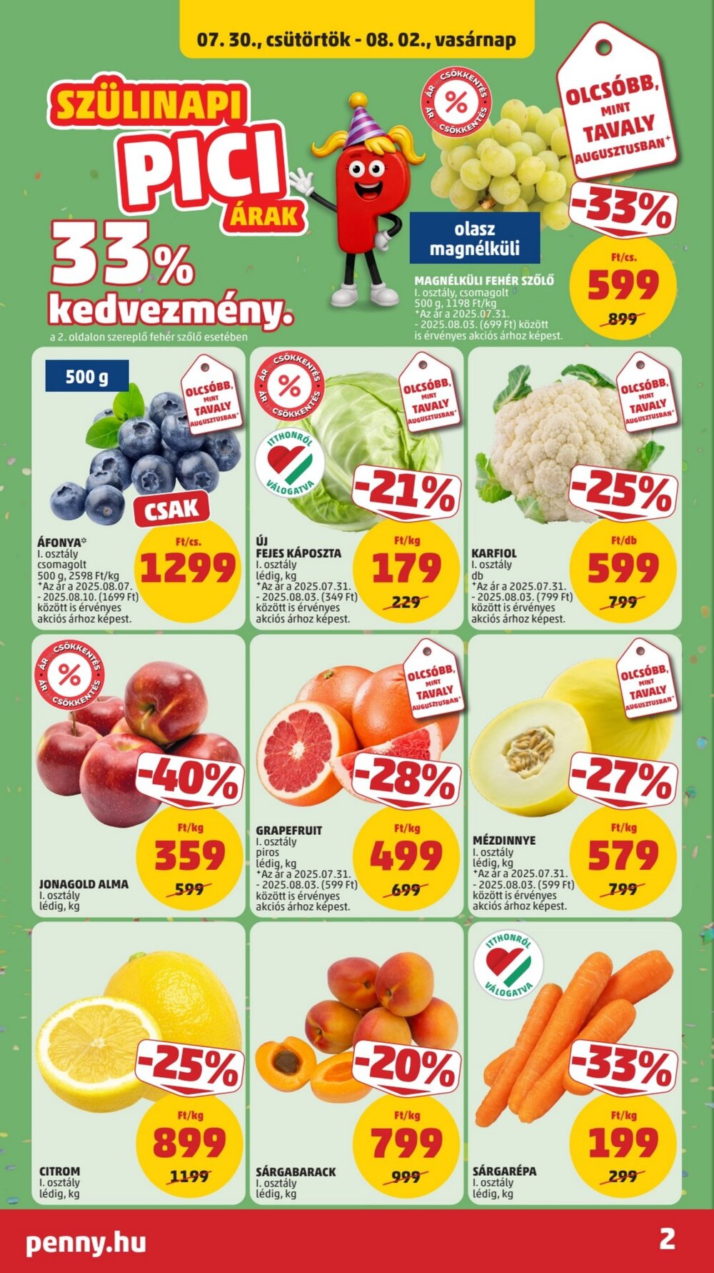 Penny Market akciós újság 2026.07.30-tól - 2. oldal.