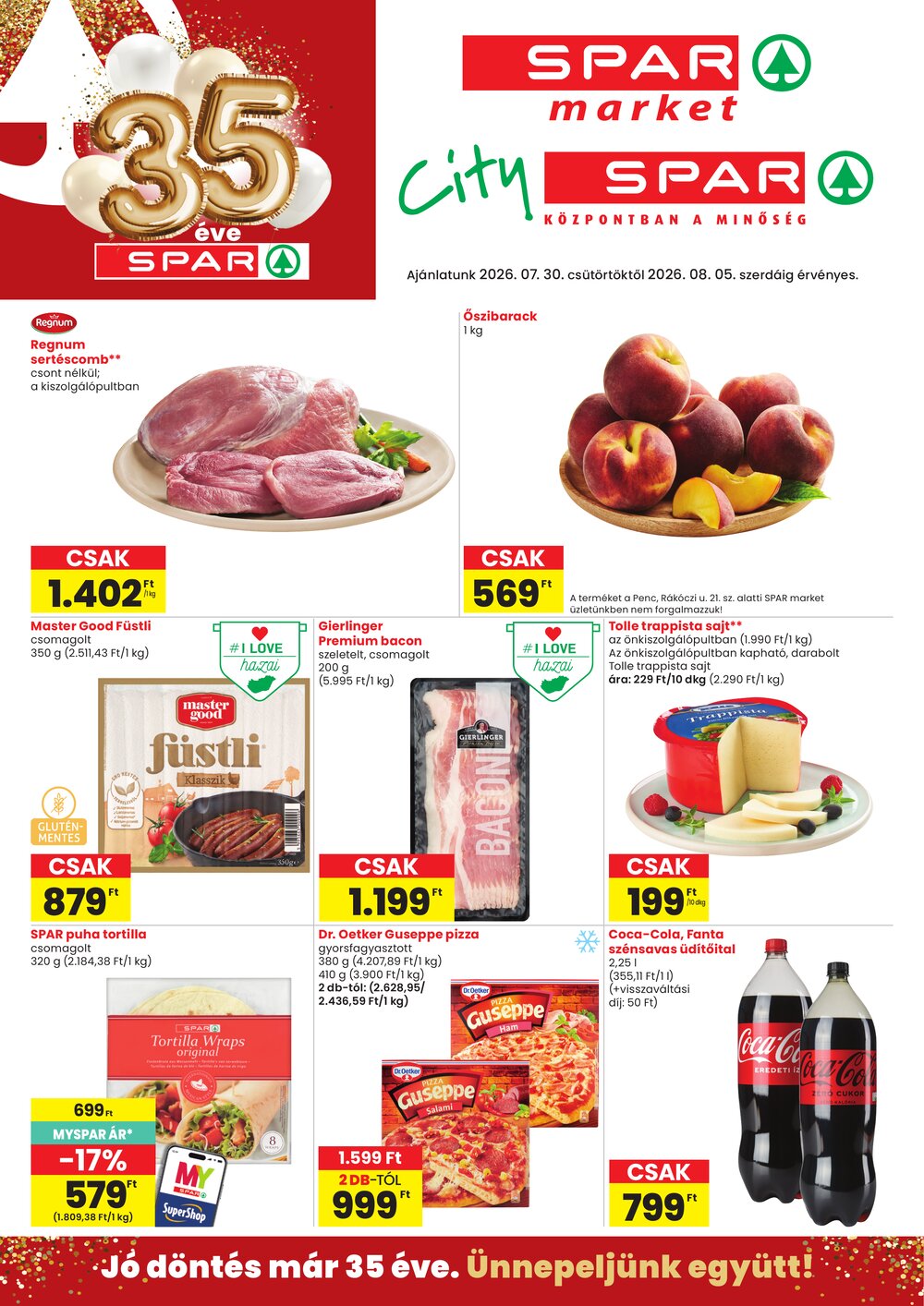 Spar Market akciós újság 2026.07.30-tól - 1. oldal.