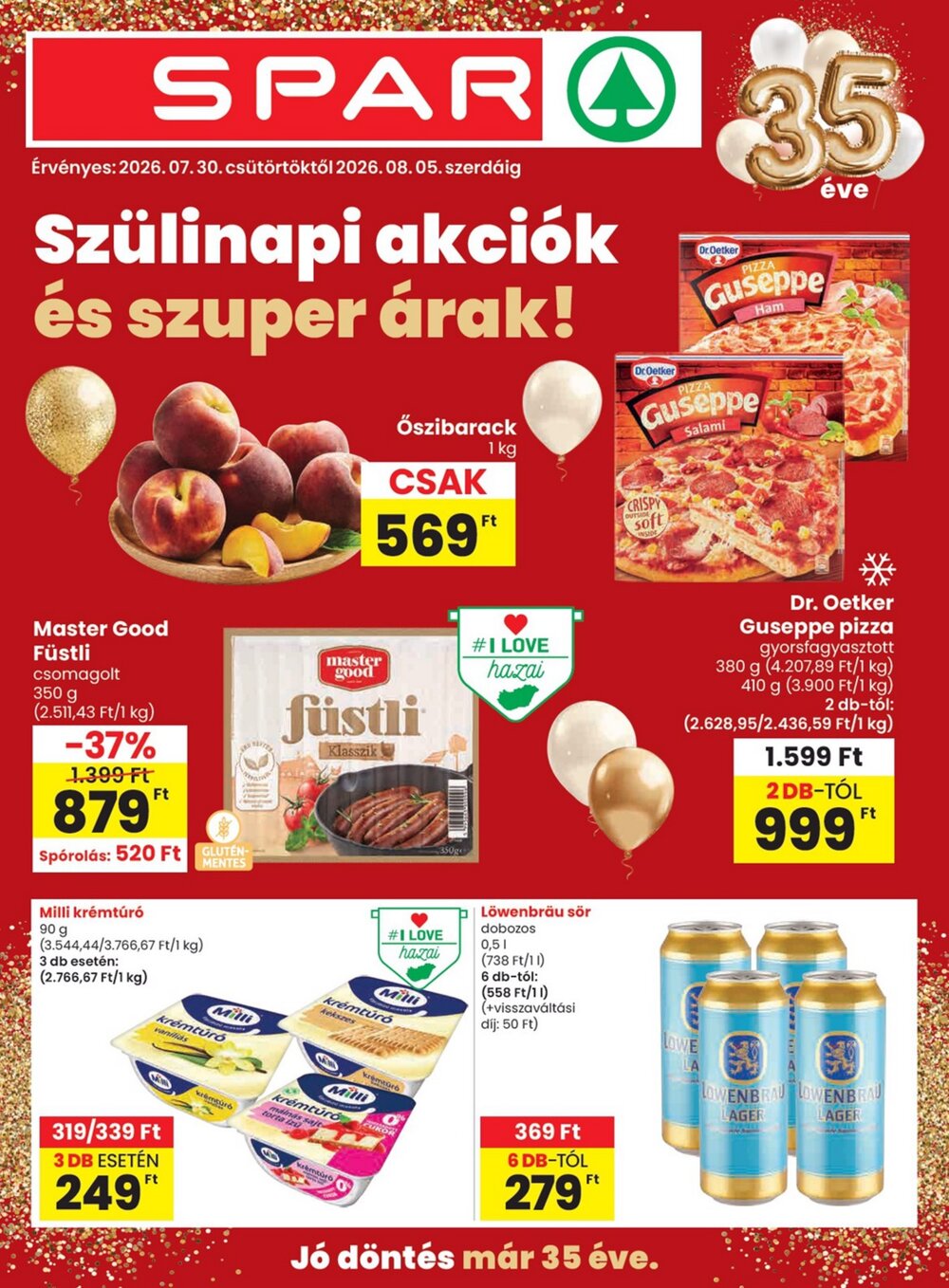 Spar akciós újság 2026.07.30-tól - 1. oldal.