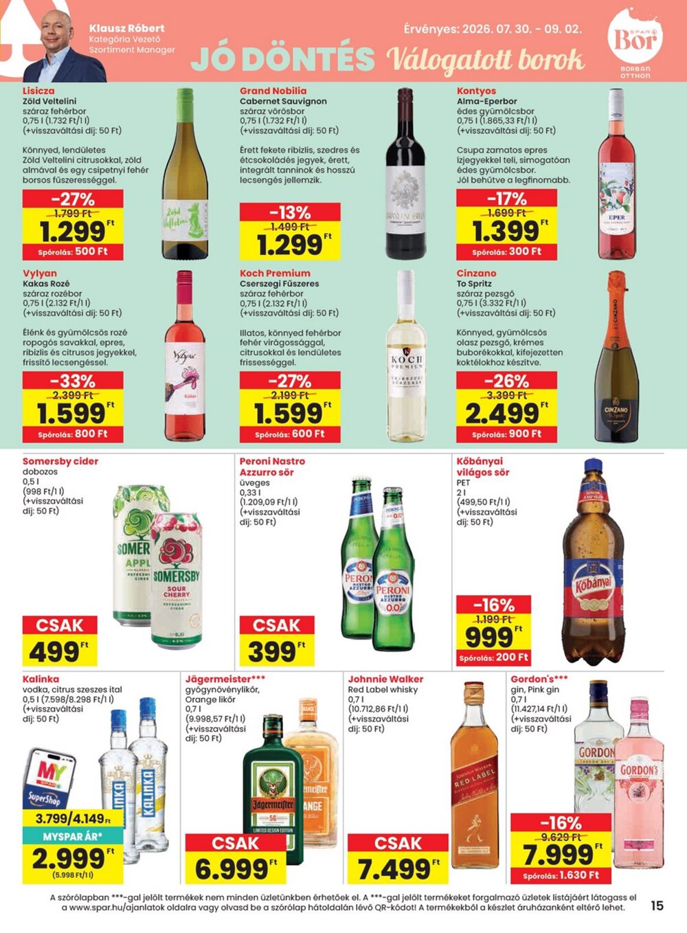 Spar akciós újság 2026.07.30-tól - 15. oldal.